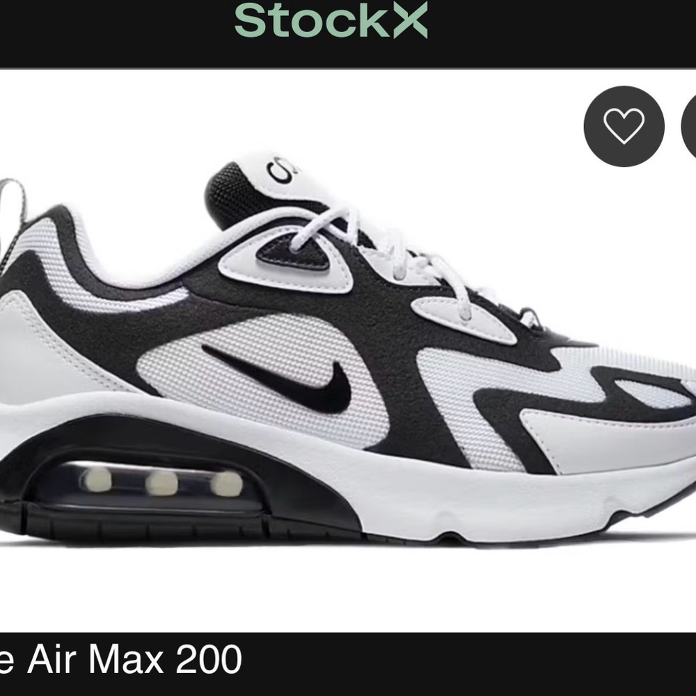 Nike Black & White Air Max 200